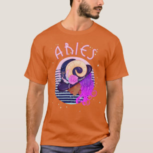 Camiseta Aries Zodiac Horoscope Rótulo Cumpleaños Tarot Ast