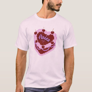 Camiseta Aries Zodiac Pastel Heart Pastel Pastel de Cumplea