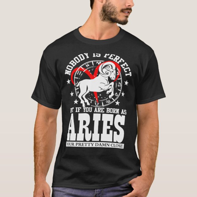 Camiseta Aries Zodiac Rótulo Horoscopio Astrología Cumpleañ (Anverso)