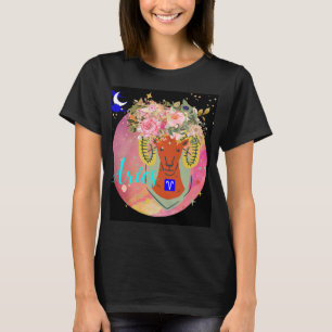 Camiseta Aries Zodiac Rótulo Horoscopio Astrología Femenina
