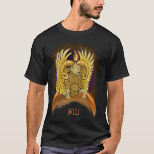 Camiseta Aries Zodiac Rótulo T-Shirt