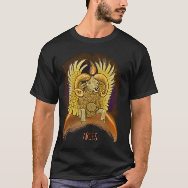 Camiseta Aries Zodiac Rótulo T-Shirt (Anverso)