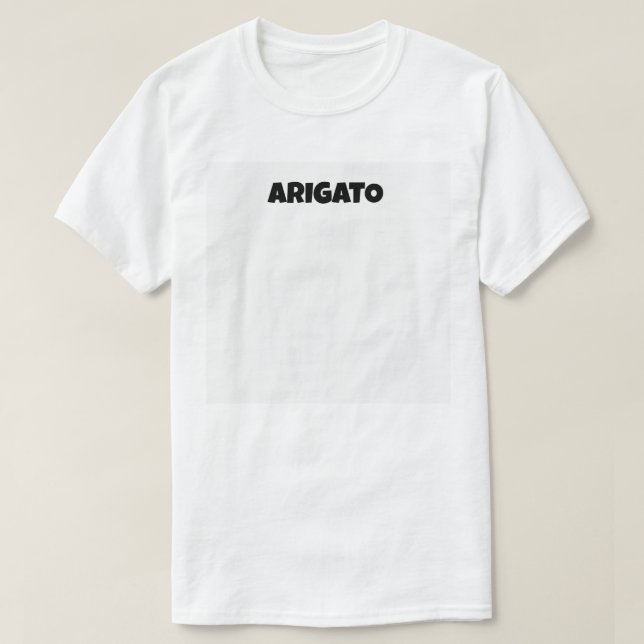 Camiseta ARIGATO tshirts ありがとうＴシャツ (Diseño del anverso)