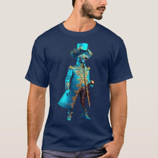Camiseta Aristócrata Azul Emoji Metálica Fashionista