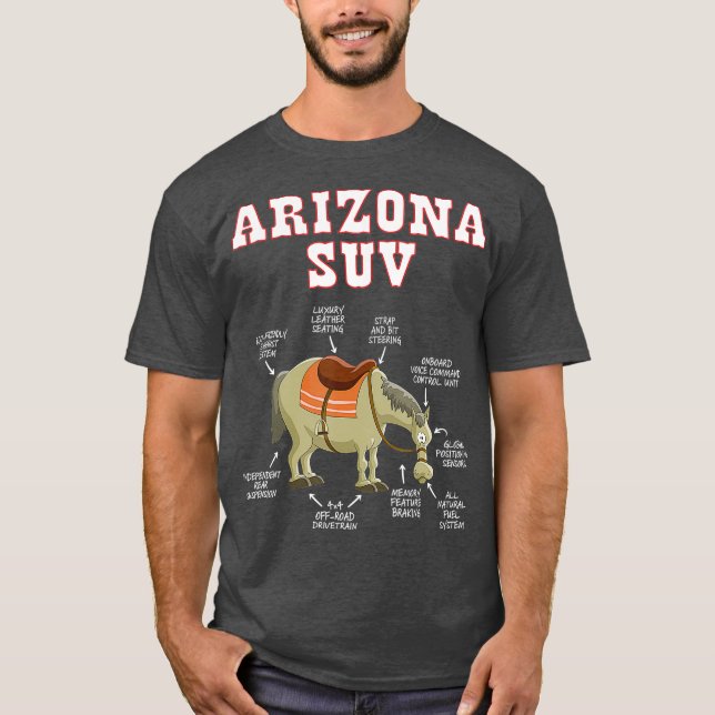 Camiseta Arizona AZ SUV Funny Chiste Horse Mule Souvenir (Anverso)