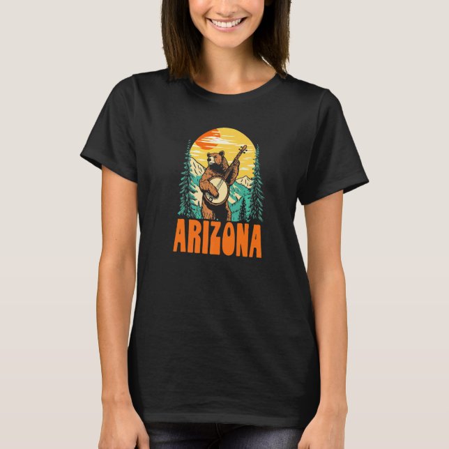 Camiseta Arizona Banjo Picking Bear al aire libre y música (Anverso)