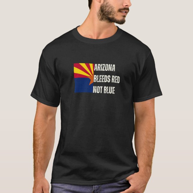 Camiseta Arizona Bleeds Red Not Blue - Conservative Right G (Anverso)