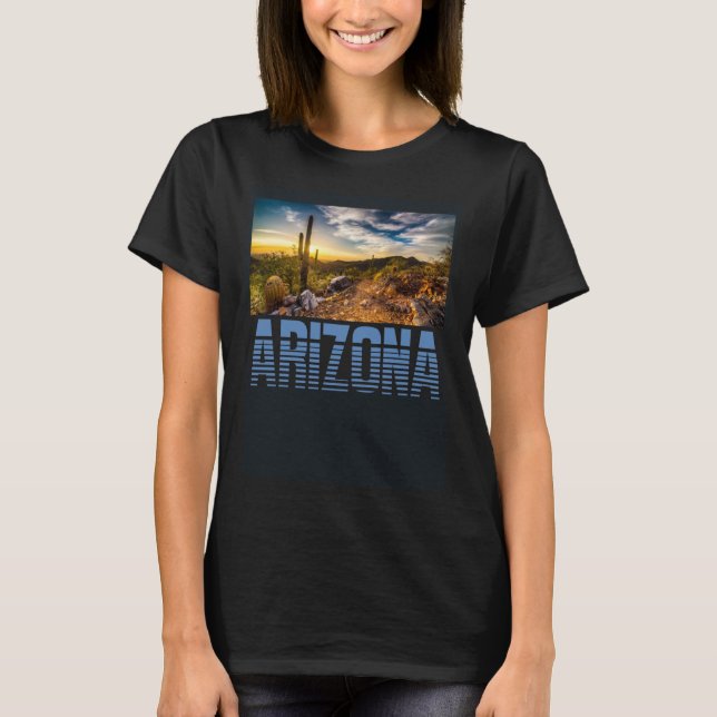 Camiseta Arizona Cactus Sunset Vacation Souvenir (Anverso)