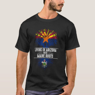 Camiseta Arizona Hogar Maine Raíces Bandera Estatal Amor