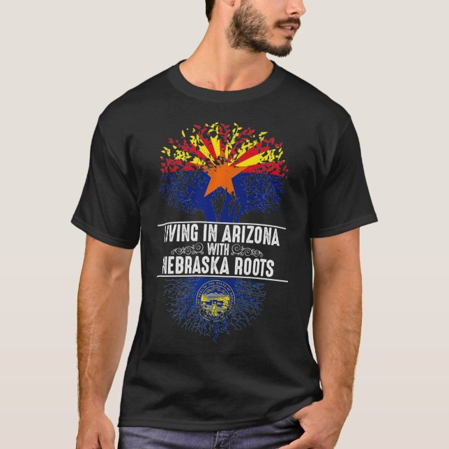 Camiseta Arizona Hogar Nebraska Roots Bandera del árbol est (Anverso)
