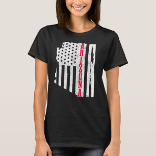 Camiseta Arizona Mapa del Estado de la Bandera Americana Or