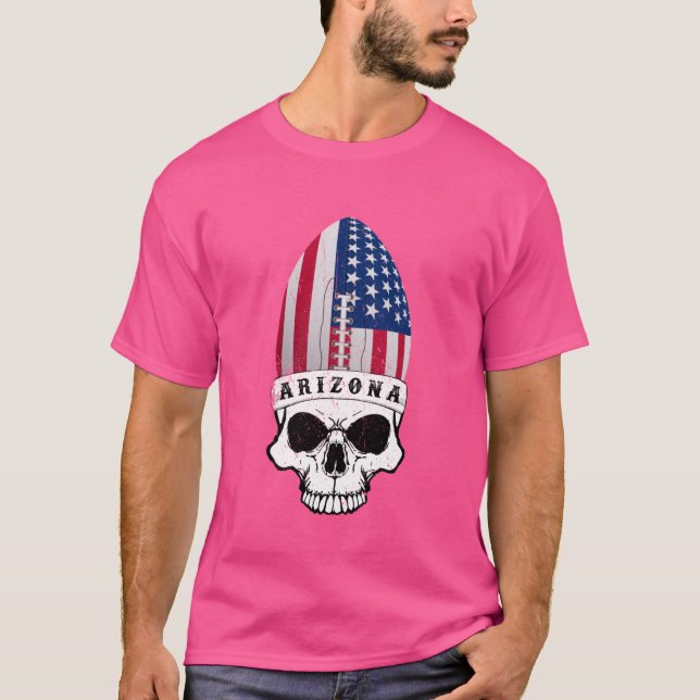 Camiseta Arizona Skull 4th of July Patriotic ShortSleeve Un (Anverso)