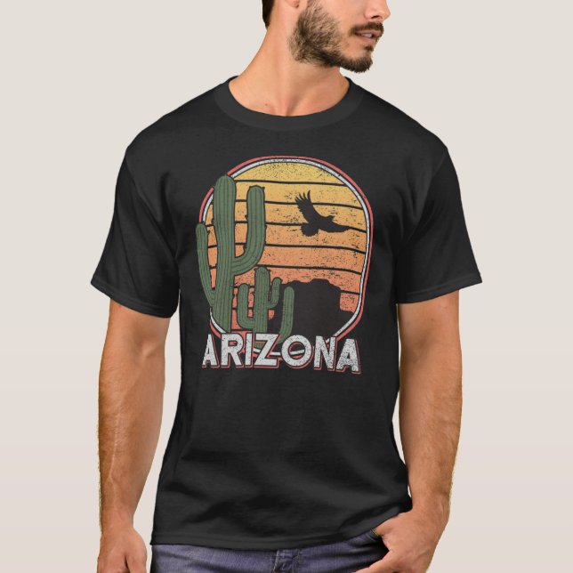 Camiseta Arizona State Gift Souvenir Retro Arizona Cactus  (Anverso)