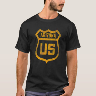 Camiseta Arizona  Us Highway Distressed Weathered Look Road