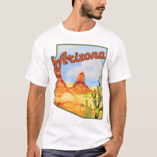 CAMISETA ARIZONA VINTAGE DESIERTO CACTUS VIAJE MONTAÑAS SAG