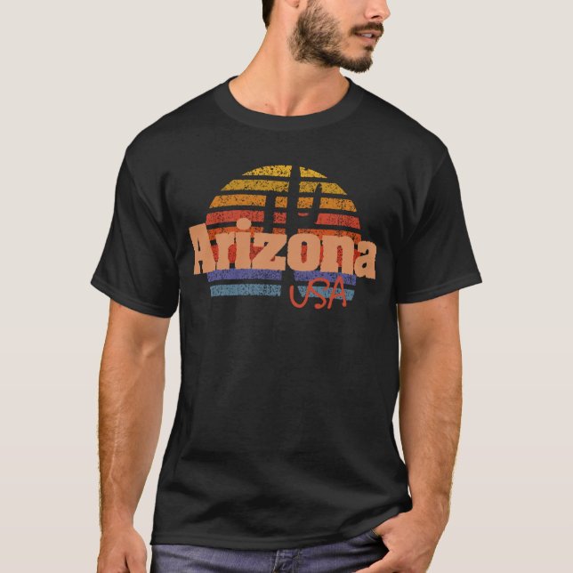 Camiseta Arizona Vintage franjas afligidas (Anverso)