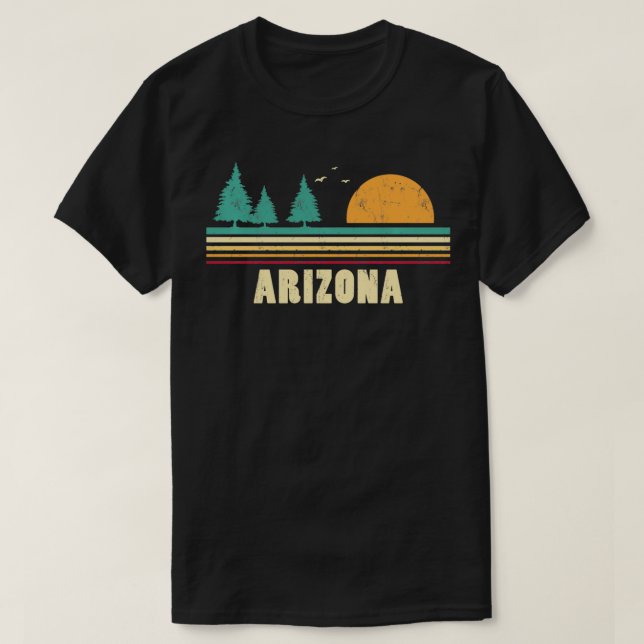 Camiseta Arizona Vintage Pine Sunset Souvenir (Diseño del anverso)