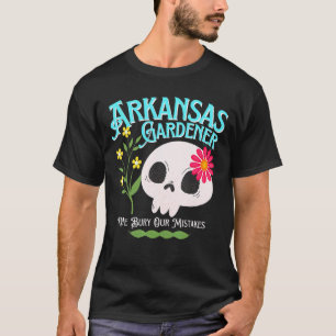 Camiseta Arkansas Ar Estado Jardinero Rebelde Cráneo Lindo