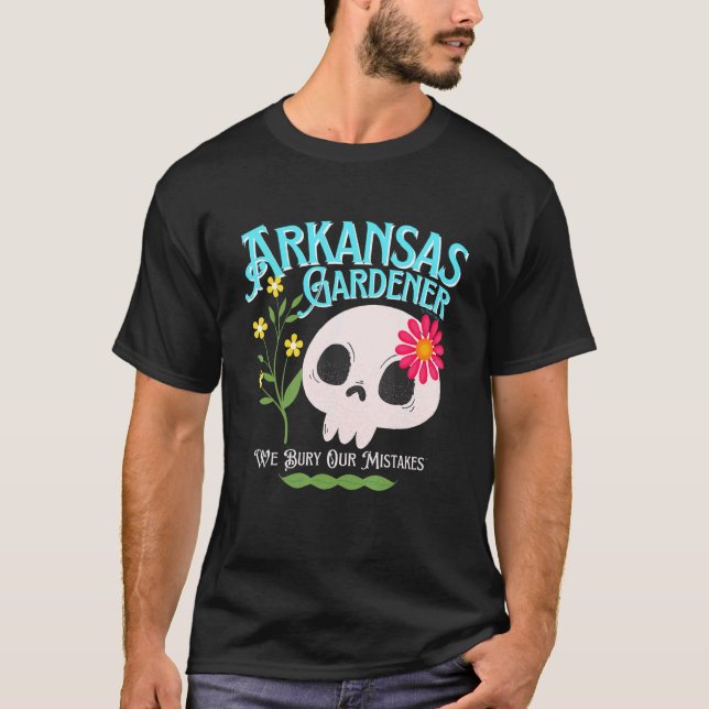 Camiseta Arkansas Ar State Rebellier Gardener Cute Skull F (Anverso)