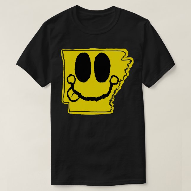 Camiseta Arkansas Happy Face con la lengua sacando a TShir (Diseño del anverso)