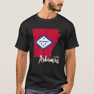 Camiseta Arkansas Mapa Estados Unidos Bandera Arkansas Homb