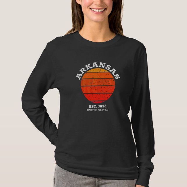 Camiseta Arkansas Retro Sunset Vintage (Anverso)