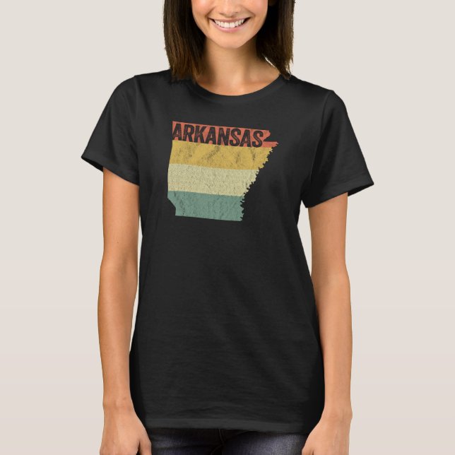 Camiseta Arkansas Retro Sunset Vintage con problemas (Anverso)