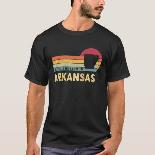 Camiseta ARKANSAS Retro Vintage Mapa estatal estadounidense