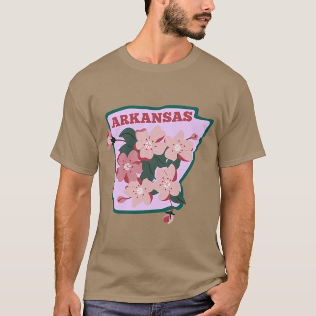 Camiseta Arkansas State Apple Blossom Flor acuarela Sti (Anverso)