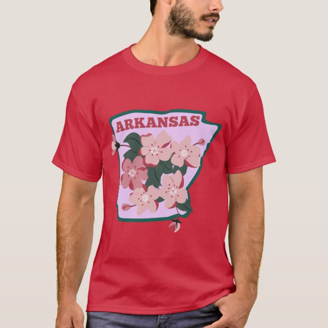 Camiseta Arkansas State Apple Blossom Flower Watercolor Sti (Anverso)