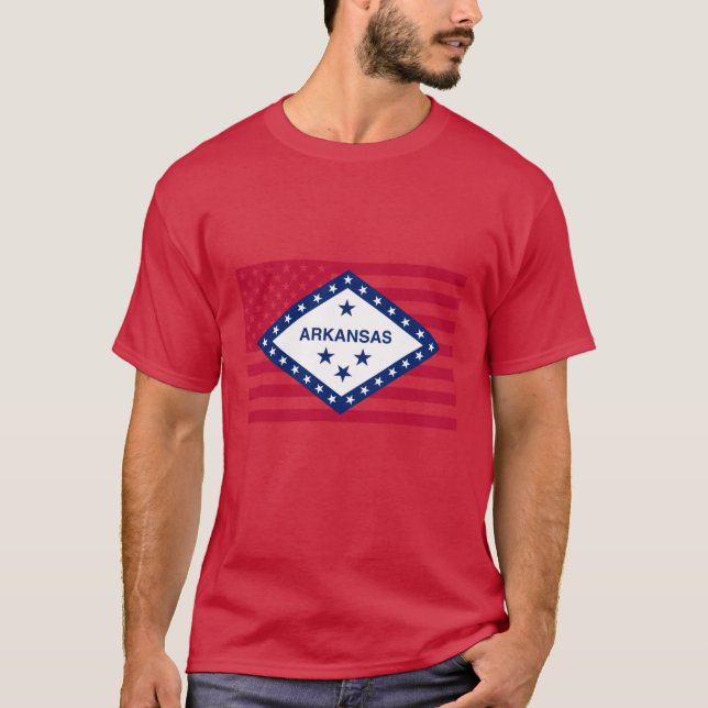 Camiseta Arkansas State Flag Graphic USA Styling Oversized (Anverso)