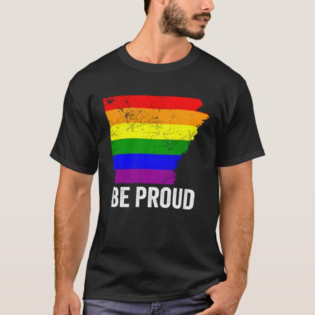 Camiseta Arkansas State Gay Pride Flag LGBT Lesbian Bisexua (Anverso)
