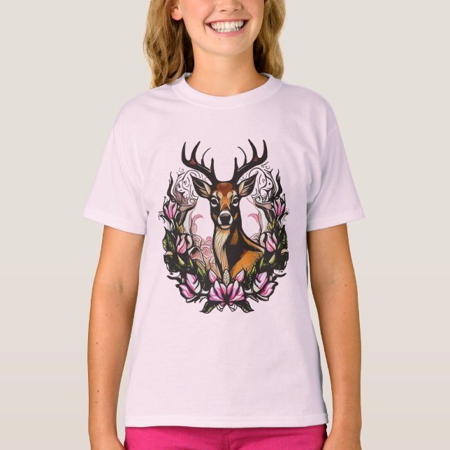 Camiseta Arkansas White-tailed Deer With Apple Blossom (Anverso)