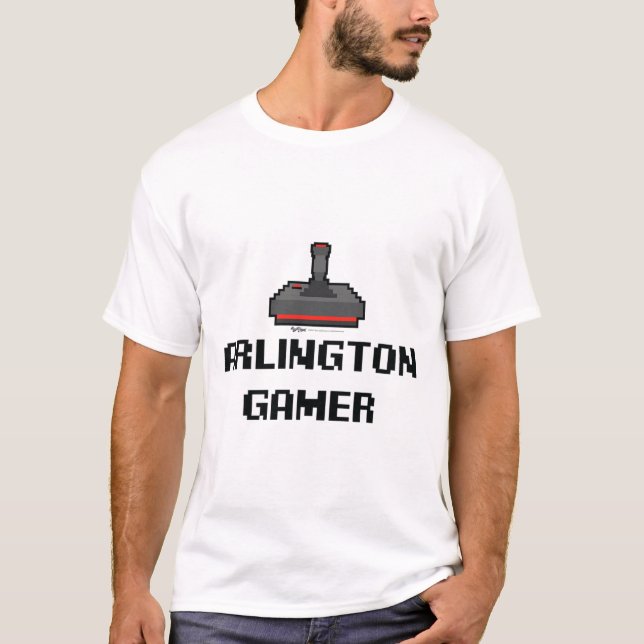 Camiseta Arlington Gamer Ciudad de 8 bits (Anverso)