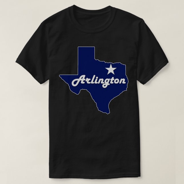 Camiseta Arlington Texas Navy Blue Lone State Map TShirt (Diseño del anverso)