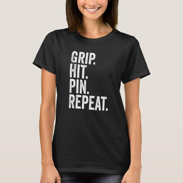 Camiseta Arm Wrestler Grip Hit Pin Repetir Lucha De Brazo 1 (Anverso)