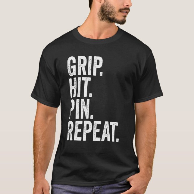Camiseta Arm Wrestler Grip Hit Pin Repetir Lucha De Brazo 1 (Anverso)