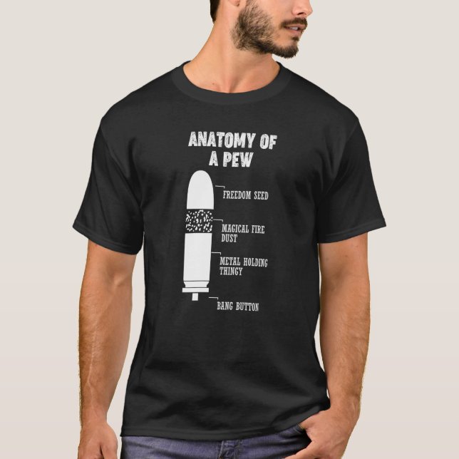 Camiseta Arma de ciencia de anatomía Pew Pewer Gun Gamer (Anverso)