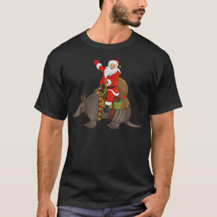 Camiseta Armadillo Animal Lover Santa Riding Armadillo Chri