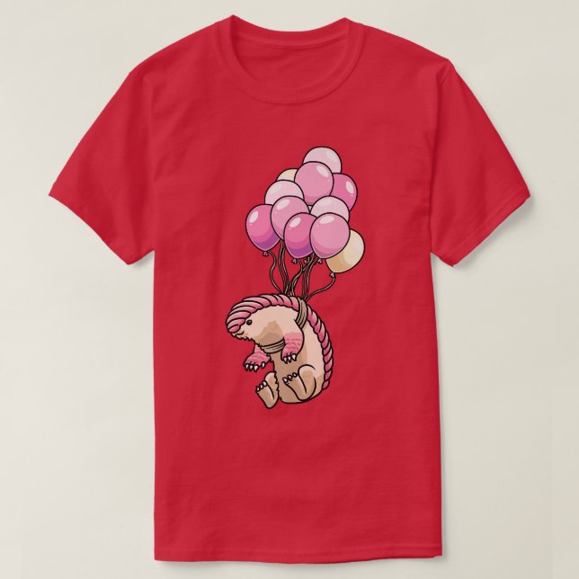 Camiseta Armadillo de hadas rosadas Ballon Pichiciego Funny (Diseño del anverso)