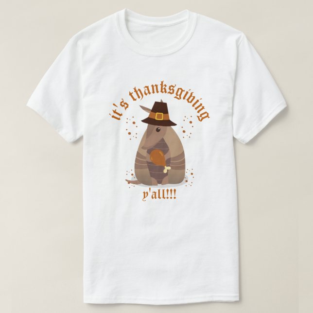 Camiseta Armadillo Texas, la pierna de Acción de Gracias (Diseño del anverso)