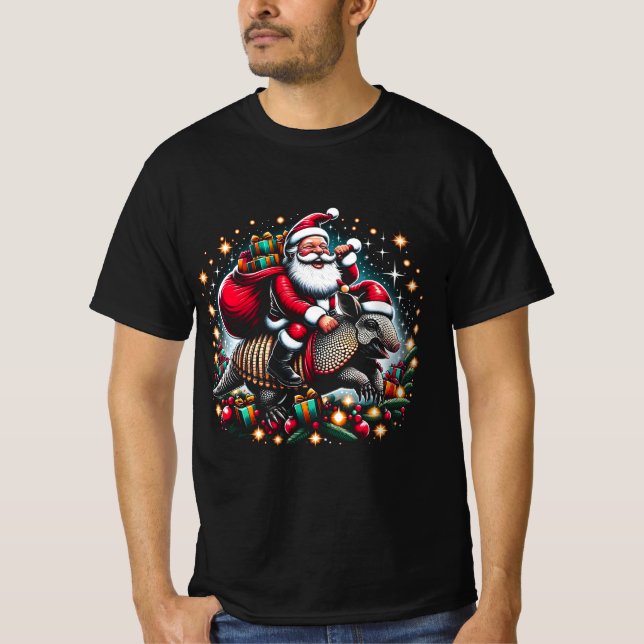Camiseta Armadillo Ugly Gift Santa Riding Armadillo (Anverso)