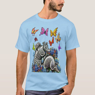 Camiseta Armadillos Bluebonnets Butterflies Wildflowers T-S