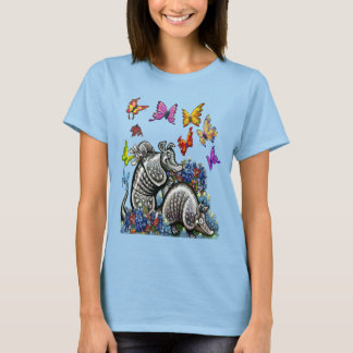 Camiseta Armadillos Bluebonnets Mariposas Flores silvestres