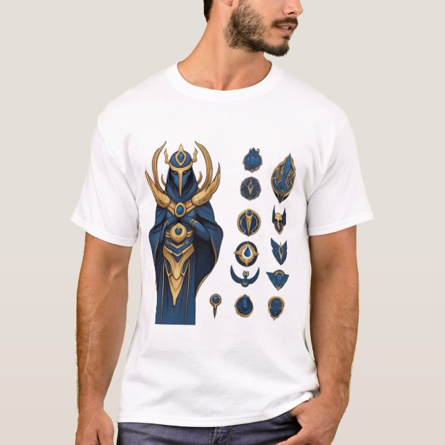 Camiseta Armadura azul y oro - Liga de Leyendas (Anverso)