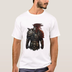Camiseta Armadura de cráneo de guerrero sombrío oscuro Arte