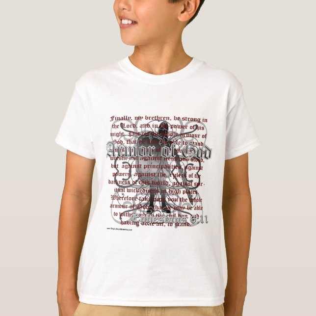 Camiseta Armadura de dios, 6:10 de Ephesians - 18, soldado (Anverso)