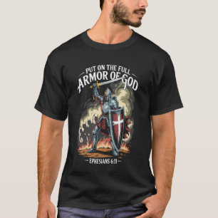 Camiseta Armadura de Dios Guerrero Cristiano Biblia Cita Ef