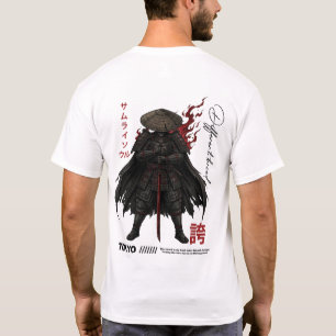 Camiseta Armadura de Guerrero Samurái Oscuro Japonés Gótico