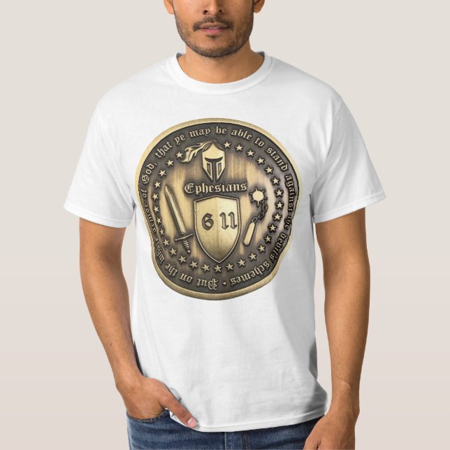 Camiseta Armadura del escudo de la fe de Dios (Anverso)